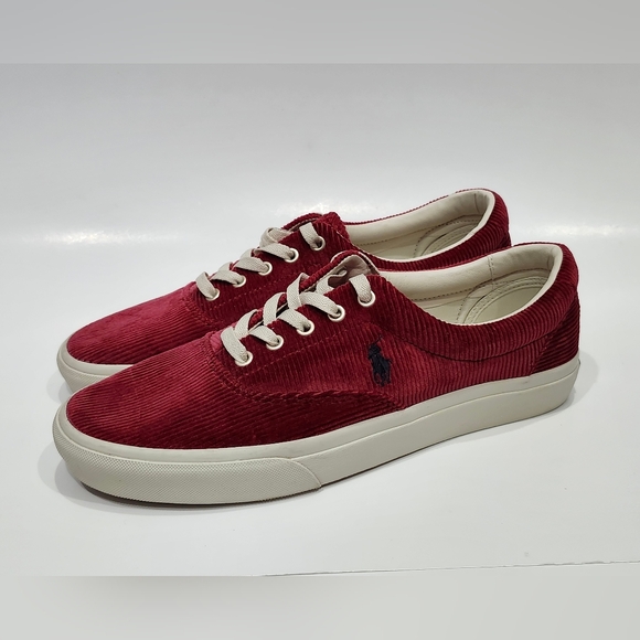 Polo Ralph Lauren Keaton Pony Men's Size 11.5 Corduroy Red Shoes Casual NEW